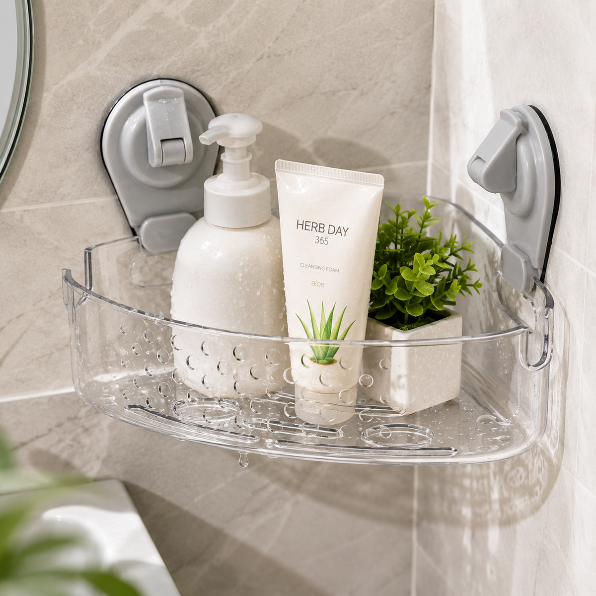 Suction Corner Bath Basket