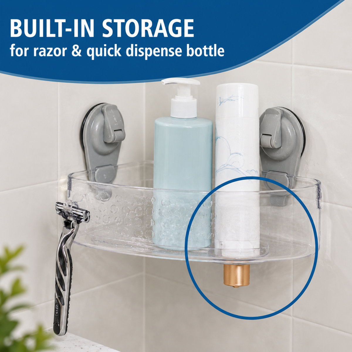 Suction Corner Bath Basket