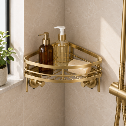 Black Suction Corner Shower Caddy