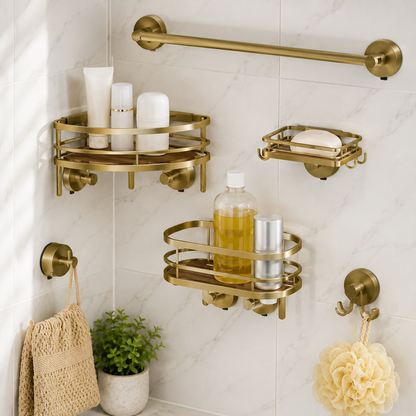 Black Suction Corner Shower Caddy