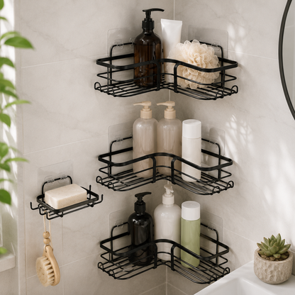 3-Piece Adhesive Corner Shelf Set