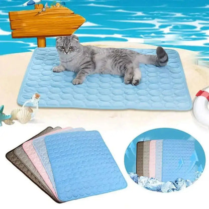 Washable Ice Silk Cooling Pet Mat for Dogs & Cats